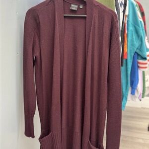Cyrus Deep Burgundy Open-Front Cardigan